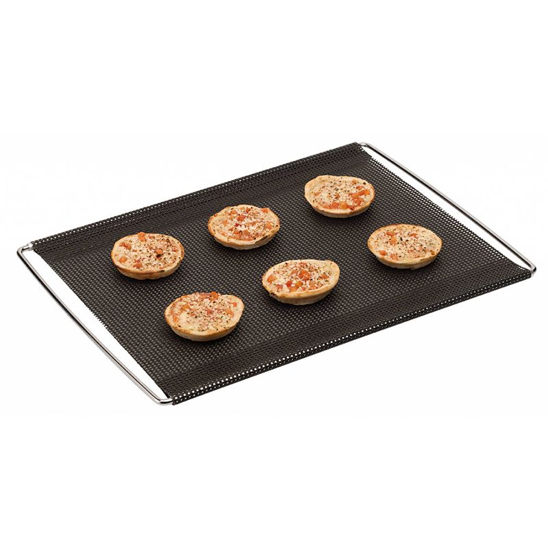 Foto van Bakeflon brood-/afbakmat verstelbaar geperforeerd - 400x600mm - zwart