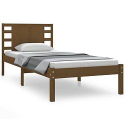 Foto van The living store bedframe klassiek hout - 205.5 x 106 x 100 cm - grenenhout - honingbruin