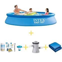 Foto van Intex zwembad - easy set - 305 x 61 cm - inclusief ways onderhoudspakket, filterpomp & grondzeil