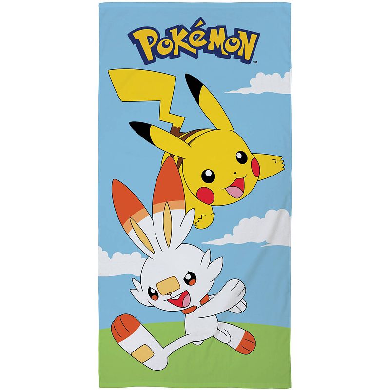 Foto van Pokémon strandlaken, scorbunny - 70 x 140 cm - katoen