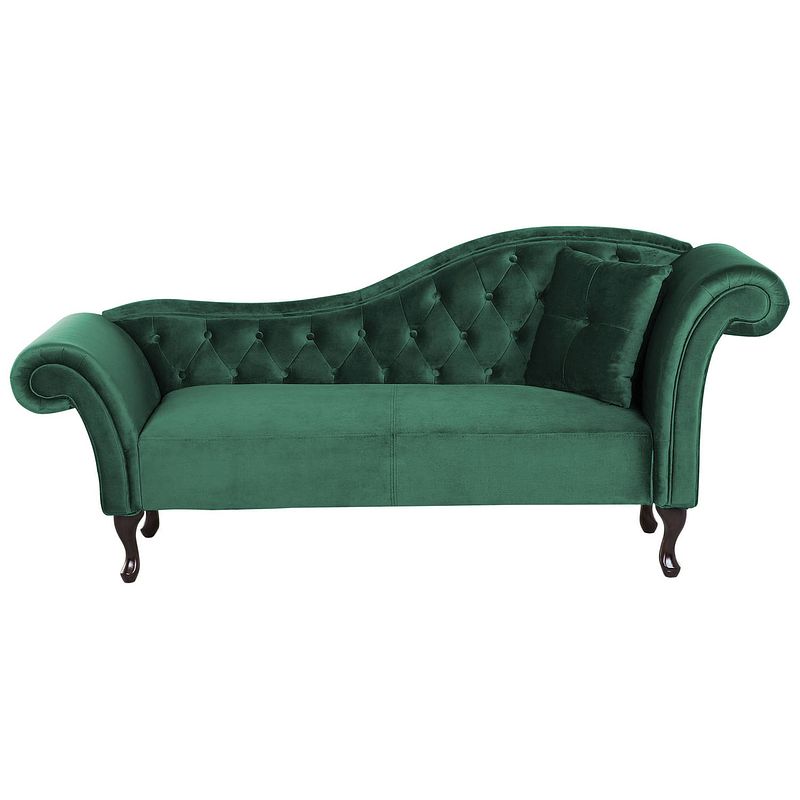 Foto van Beliani lattes - chaise longue-groen-fluweel