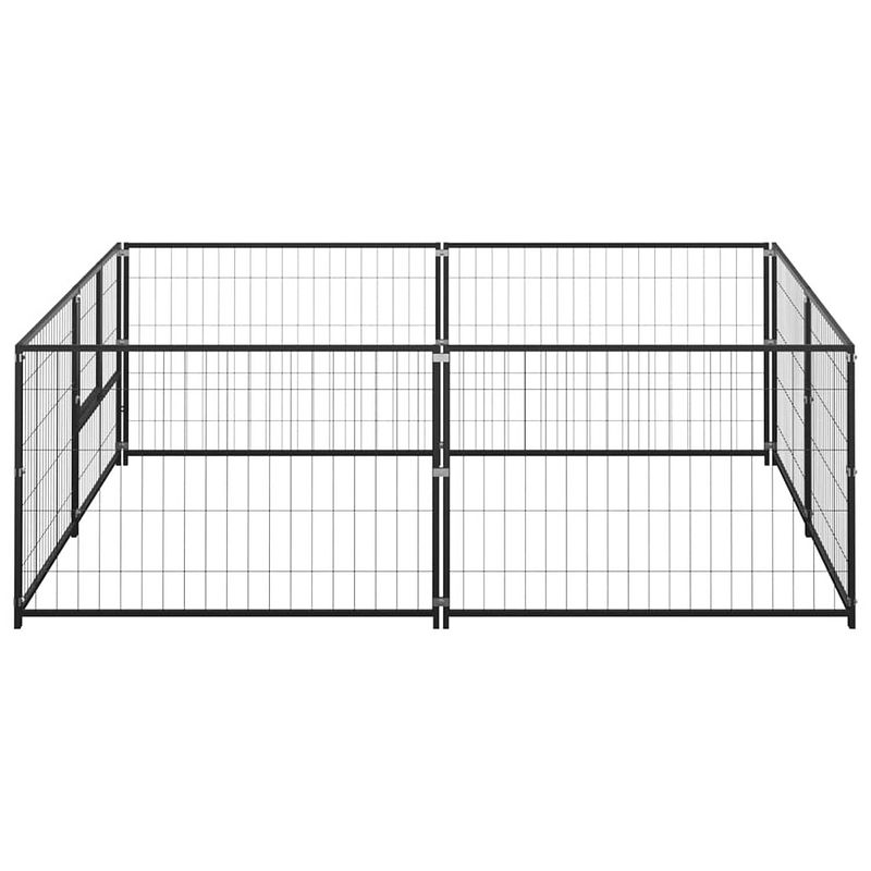 Foto van The living store hondenkennel grote buitenren - 200 x 200 x 70 cm - zwart