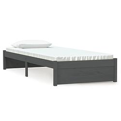 Foto van The living store bedframe - grenenhout - 195.5 x 80.5 x 31 cm - grijs