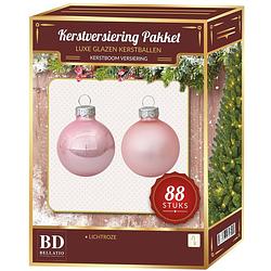 Foto van Glazen kerstballen set 88-delig roze - kerstbal