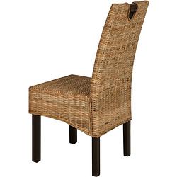 Foto van The living store kubu rattan eetkamerstoelen - natuurlijke rattan kleur - 46 x 57 x 96 cm - handgemaakt