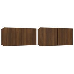 Foto van Vidaxl tv-hangmeubelen 2 st 60x30x30 cm bewerkt hout bruineikenkleurig