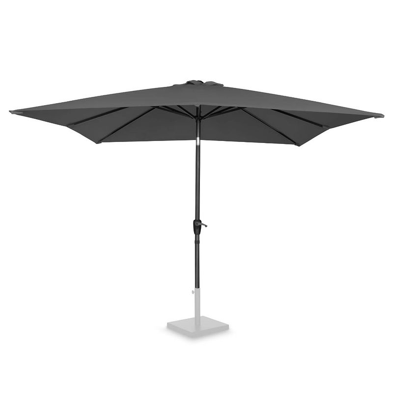 Foto van Vonroc parasol rosolina 280x280cm - stokparasol kantelbaar - upf 50+ doek - grijs- excl. voet