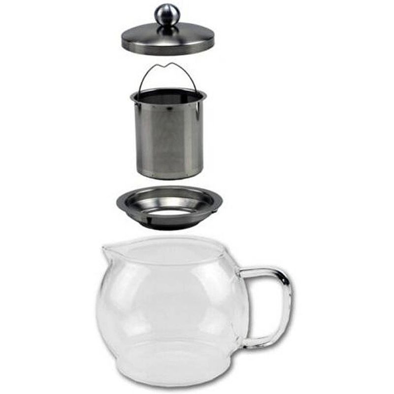 Foto van Glazen koffiepot / theekan / theepot met filter 1,2 liter - theepotten