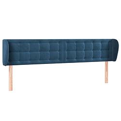 Foto van The living store hoofdbord trendy - stof - 183x23x78/88 cm - donkerblauw