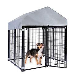 Foto van Maxxpet hondenkennel afneembaar dak - dierenverblijf - 2,4 x 1,2 x 1,4 m - zwart