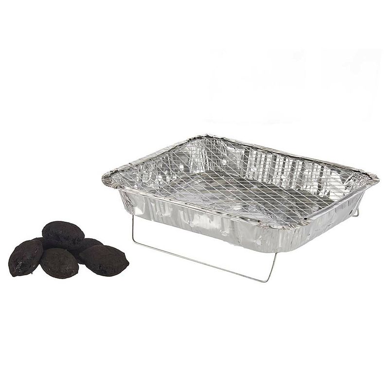 Foto van La dehesa eenmalig gebruik wegwerp bbq/barbeque grill - 31 x 23 x 6 cm - houtskoolbarbecues