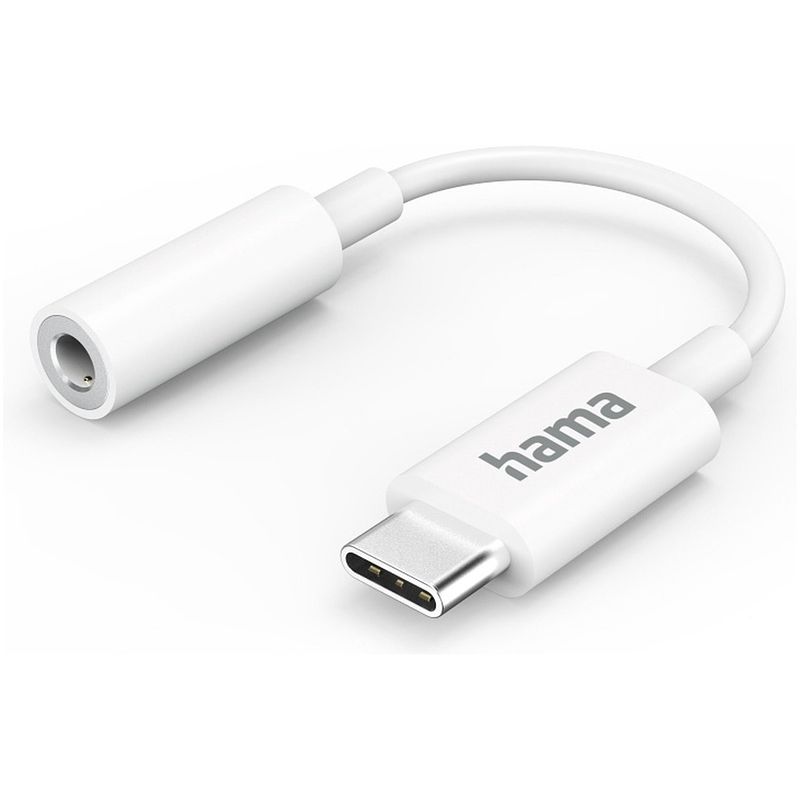 Foto van Hama aux-adapter usb-c u 3,5-mm-jack-aansluiting mini jack kabel wit