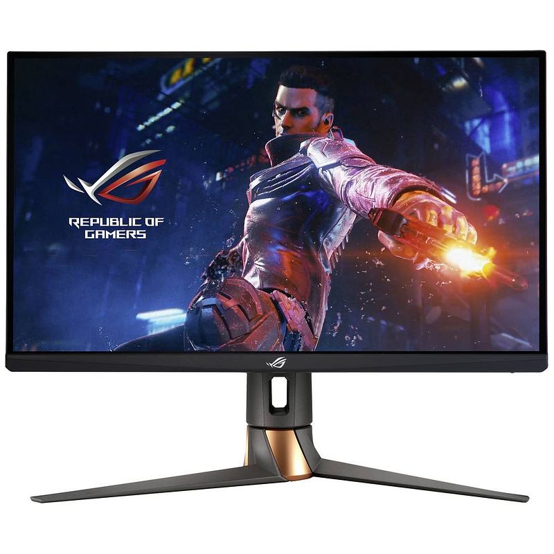 Foto van Asus pg279qm rog gaming led-monitor 68.6 cm (27 inch) energielabel g (a - g) 2560 x 1440 pixel qhd 1 ms hdmi, hoofdtelefoon (3.5 mm jackplug), displayport, usb