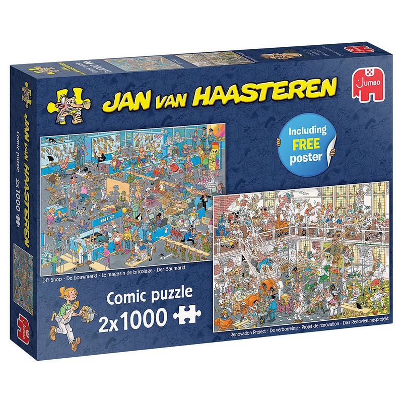 Foto van Jumbo jan van haasteren special 2-in-1 de bouwmarkt & de verbouwing - 2 x 1000 stukjes