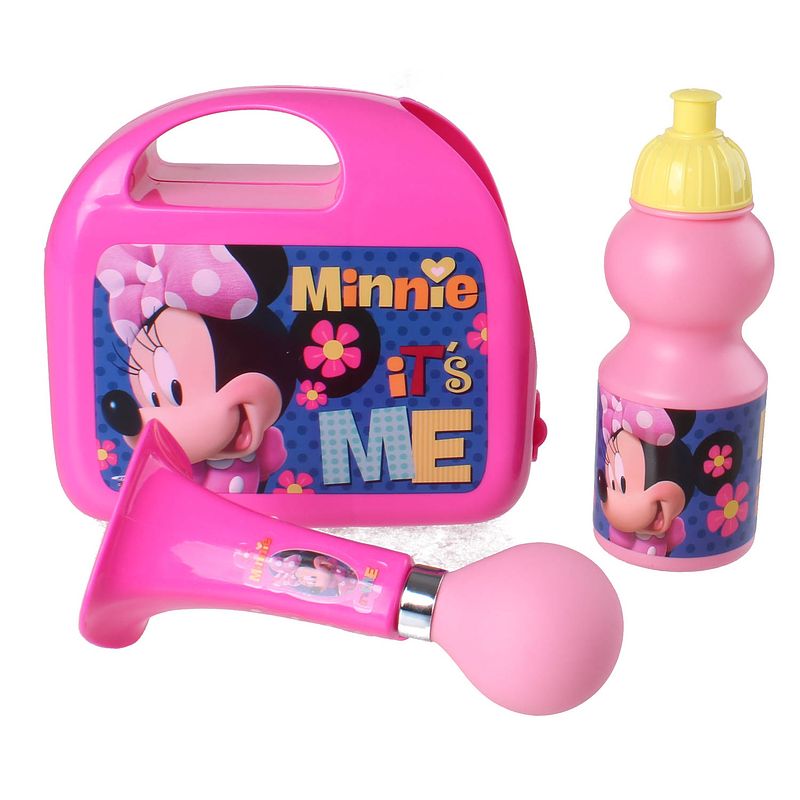 Foto van Disney kinderfietsset combo minnie mouse meisjes rose 3-delig