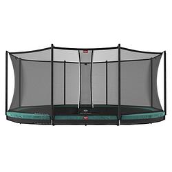 Foto van Berg trampoline grand favorit met veiligheidsnet - safetynet comfort - inground - 520 x 350 cm - groen
