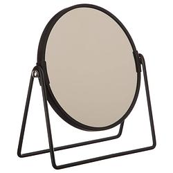 Foto van Dubbele make-up spiegel/scheerspiegel op voet 19 x 8 x 21 cm zwart - make-up spiegeltjes