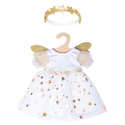 Foto van Heless babypoppenkleding engelenjurk 28-35 wit/goud 2-delig