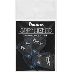 Foto van Ibanez ppa14hsgdb grip wizard series sand grip plectrumset 6-pack teardrop blauw heavy