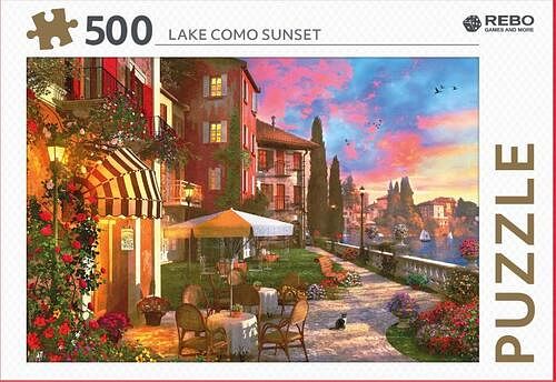 Foto van Rebo legpuzzel 500 stukjes - lake como sunset - overig (8720387822157)