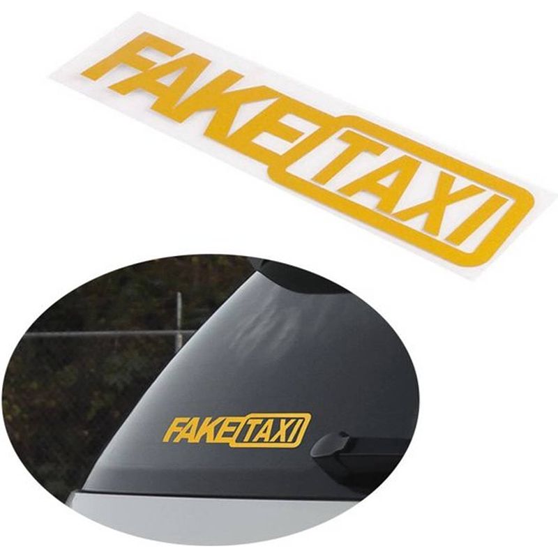 Foto van Fake taxi autosticker - 2 stuks - grappige stickers voor auto - mannen prank