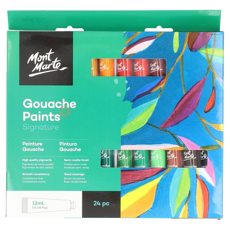 Foto van Mont marte® plakaatverf set met 24 tubes a 12ml - gouache verf