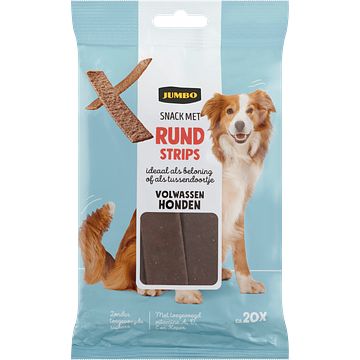 Foto van Jumbo snack met rund strips volwassen honden ca. 20 stuks 200g