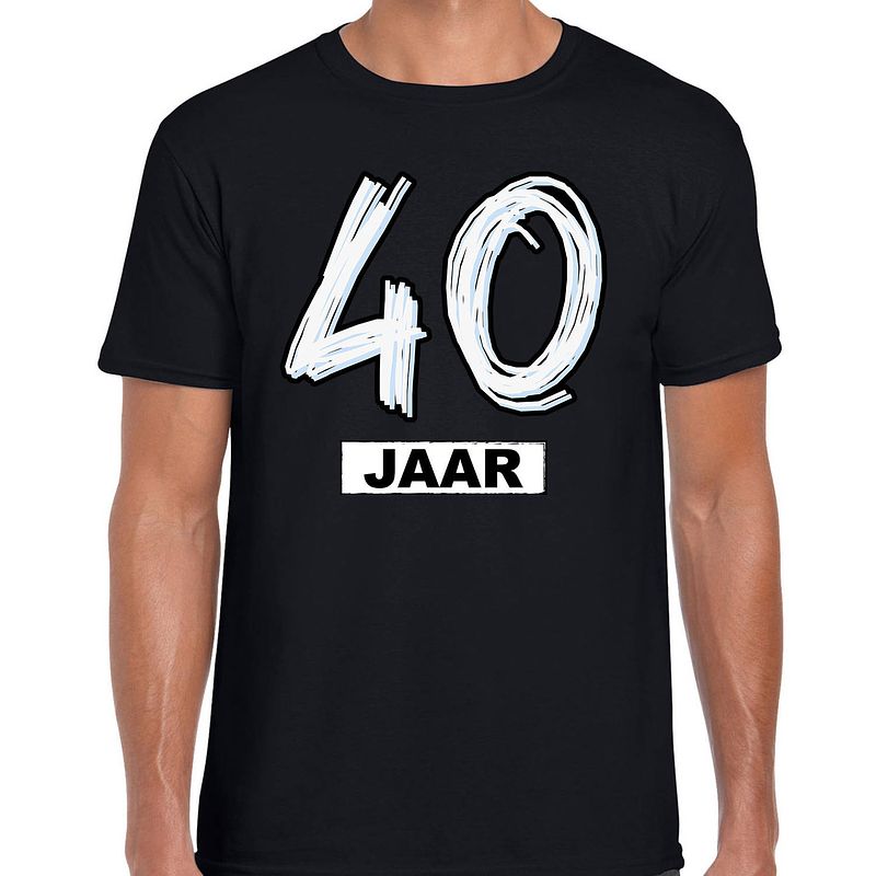 Foto van 40 jaar verjaardag cadeau t-shirt zwart voor heren xl - feestshirts