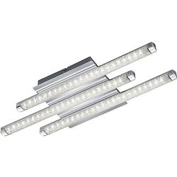 Foto van Led plafondlamp - plafondverlichting - trion staton - 12w - warm wit 3000k - rechthoek - mat chroom - aluminium