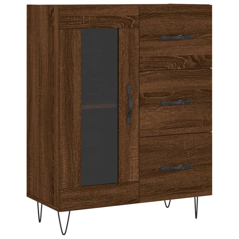 Foto van Vidaxl dressoir 69,5x34x90 cm bewerkt hout bruineikenkleurig