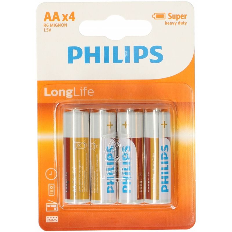 Foto van 20x philips aa batterijen 1.5 v - penlites aa batterijen