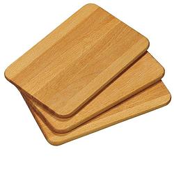 Foto van 3 stuks fsc® beuken houten ontbijtborden - snijplanken set
