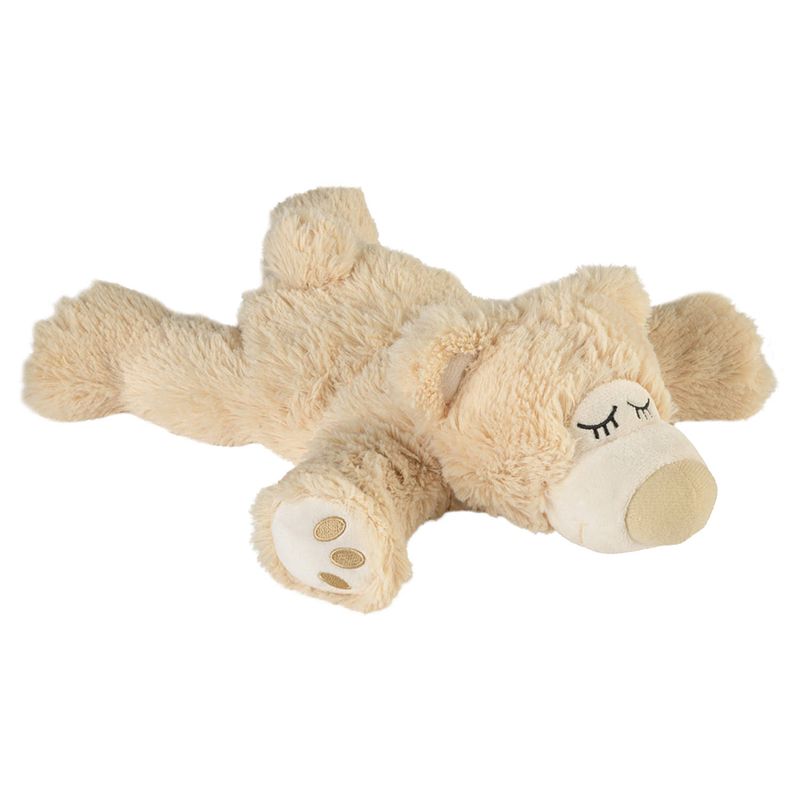 Foto van Warmies warmte/magnetron opwarm knuffel - teddybeer - beige - 30 cm - pittenzak - opwarmknuffels