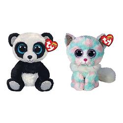 Foto van Ty - knuffel - beanie boo's - bamboo panda & opal cat