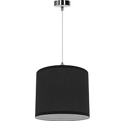 Foto van Led hanglamp - hangverlichting - aigi utra - e27 fitting - rond - mat zwart - kunststof
