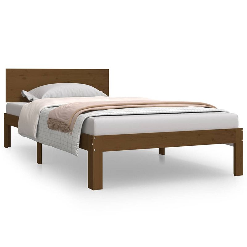 Foto van The living store houten bedframe - nvt - bedden - 205.5 x 103.5 x 69.5 cm - massief grenenhout