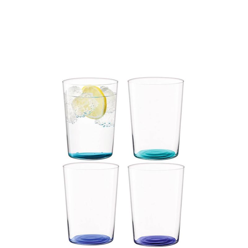 Foto van Coro tumbler glas 560 ml set van 4 stuks assorti