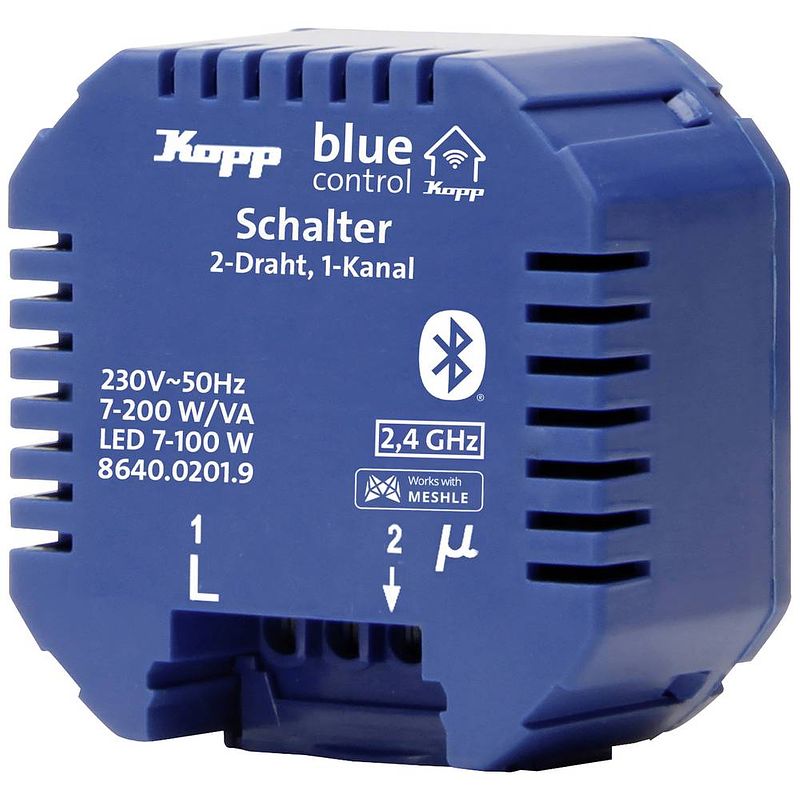 Foto van Blue-control 8640.0201.9 1-kanaals schakelactor schakelvermogen (max.) 3600 w blauw