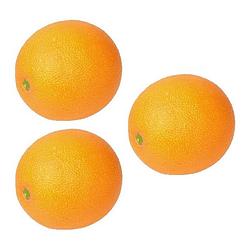 Foto van 3x stuks kunst/namaak fruit sinaasappels van 8 cm - kunstbloemen