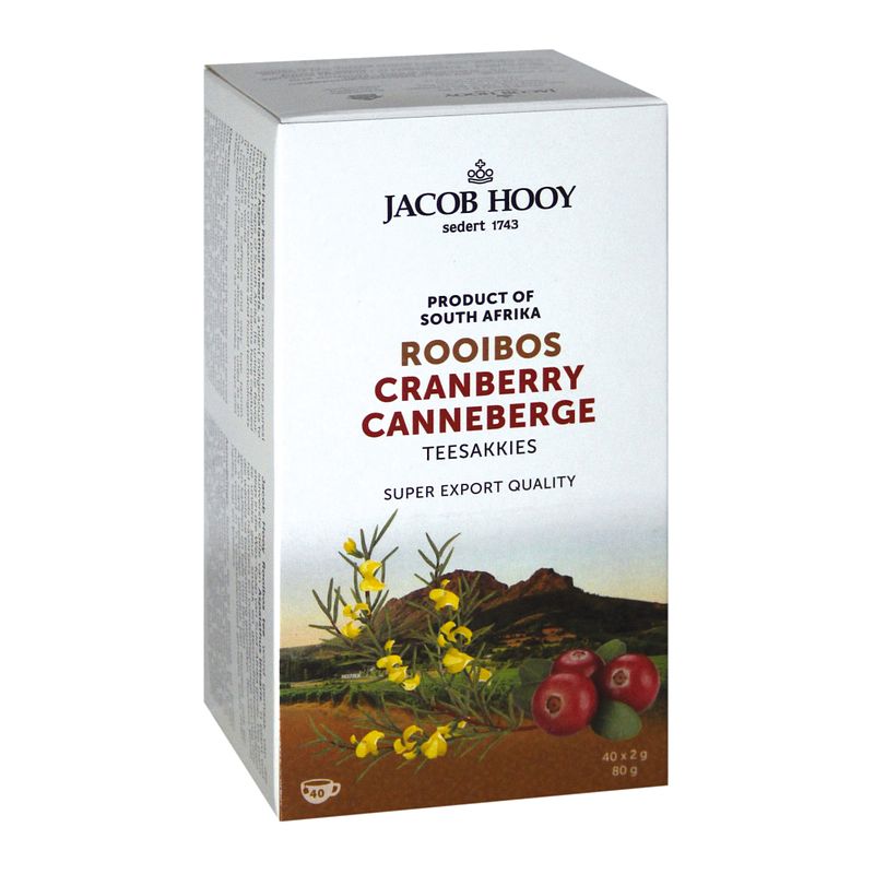 Foto van Jacob hooy rooibos cranberry theezakjes