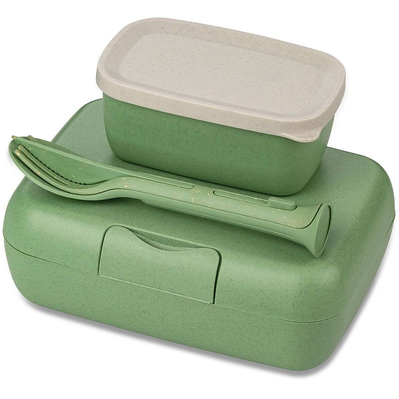 Foto van Koziol lunchbox met bestekset candy groen