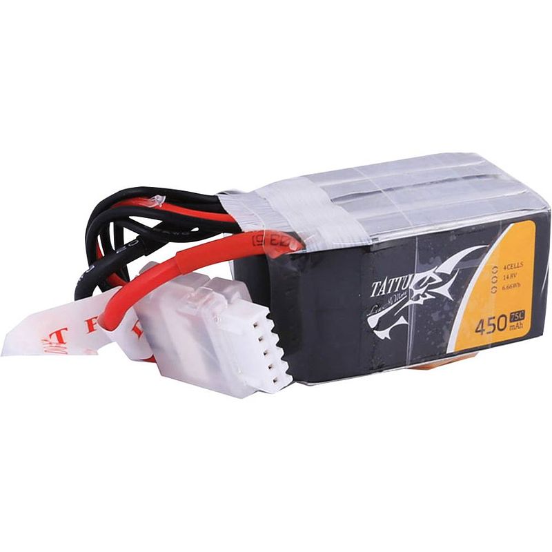 Foto van Tattu lipo accupack 14.8 v 450 mah aantal cellen: 4 75 c softcase xt30