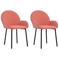 Foto van Vidaxl eetkamerstoelen 2 st fluweel roze