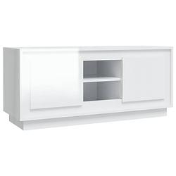 Foto van The living store - tv-meubel - hoogglans wit - 102 x 35 x 45 cm - duurzaam hout