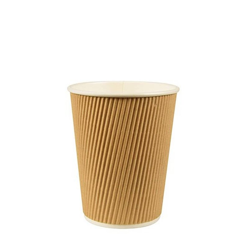 Foto van 100x duurzame kraft kartonnen koffiebekers/drinkbekers 200 ml - bekers