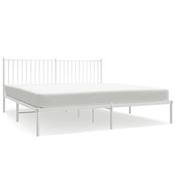 Foto van Vidaxl bedframe met hoofdbord metaal wit 180x200 cm