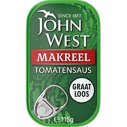 Foto van John west makreel tomatensaus 115g bij jumbo