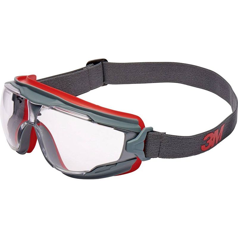 Foto van 3m goggle gear 500 gg501 ruimzichtbril met anti-condens coating grijs, rood