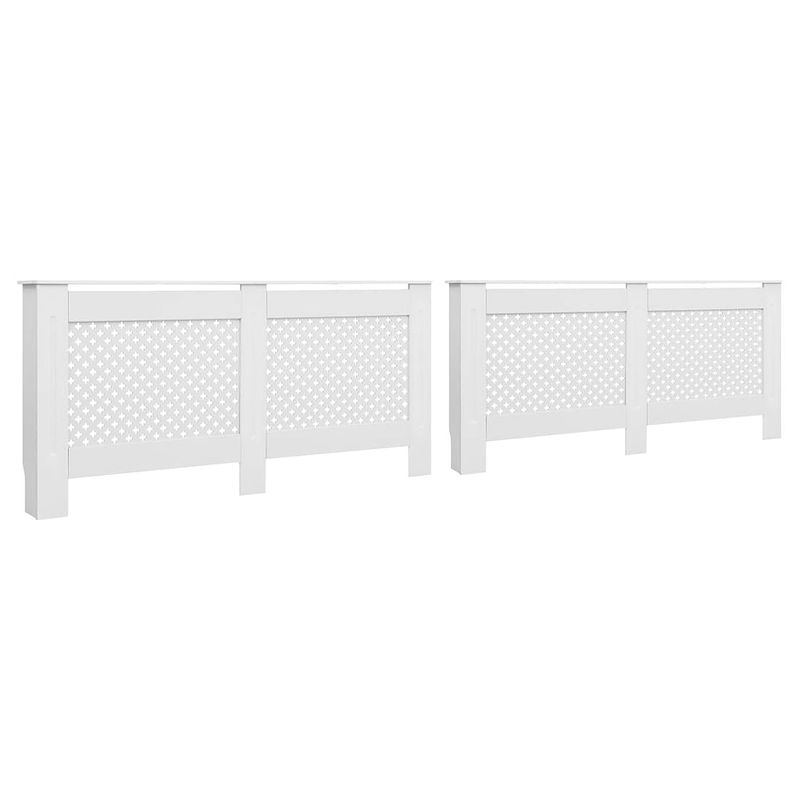 Foto van Vidaxl radiatorombouwen 2 st 152x19x81,5 cm mdf wit