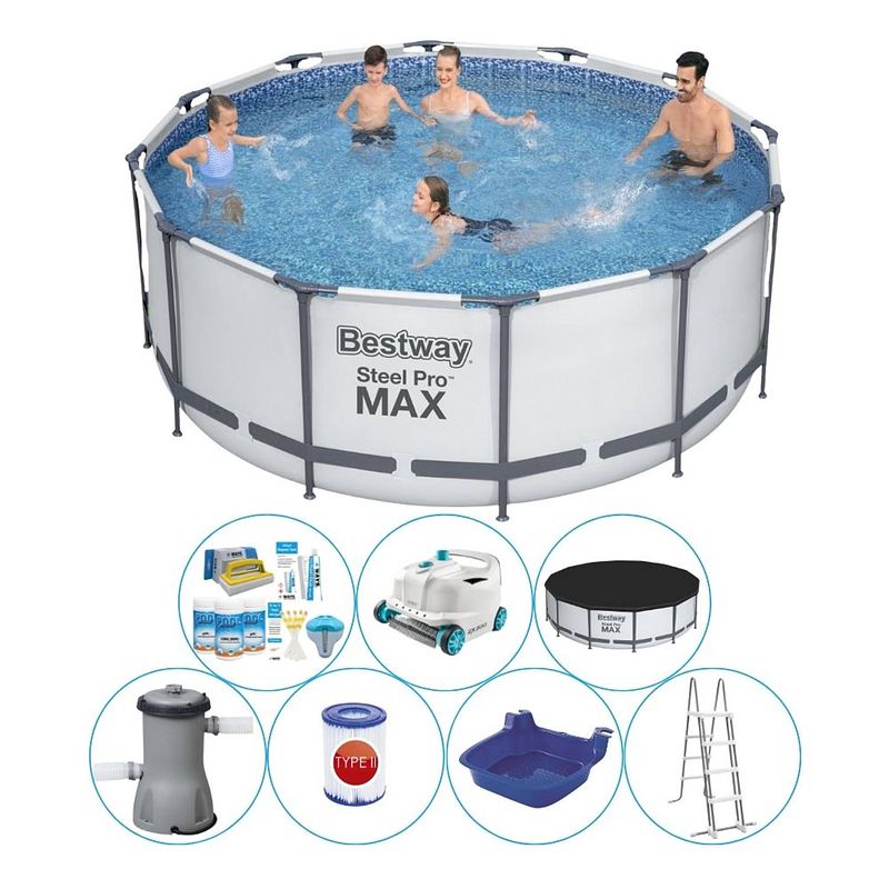 Foto van Bestway steel pro max rond 366x122 cm - zwembad combinatie pakket